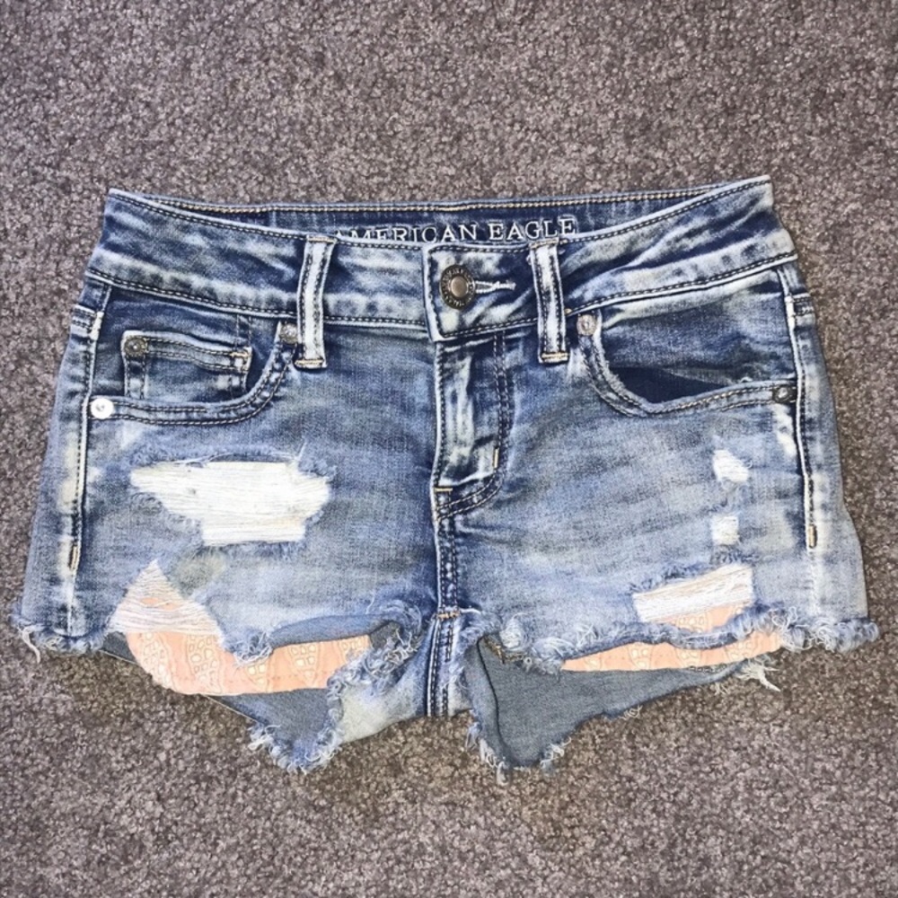 American Eagle Denim Shortie Shorts